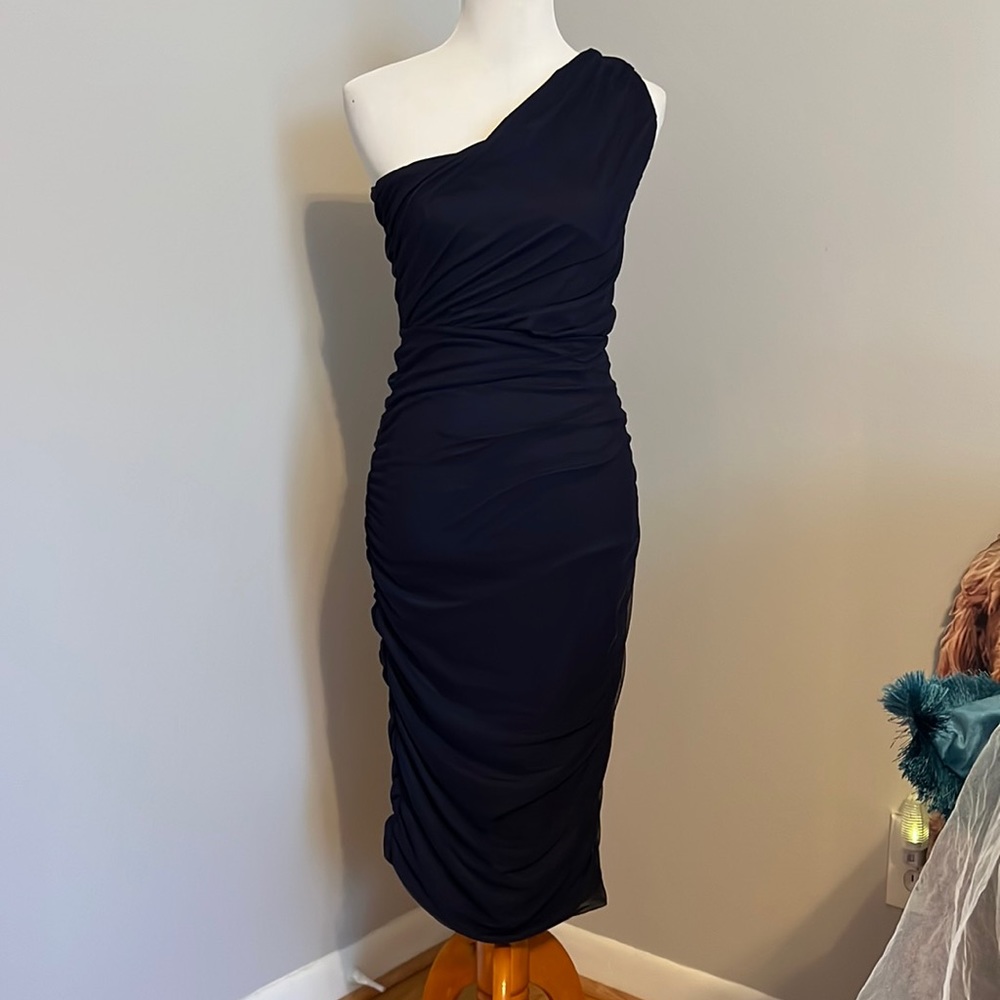 Love X design mesh navy blue dress